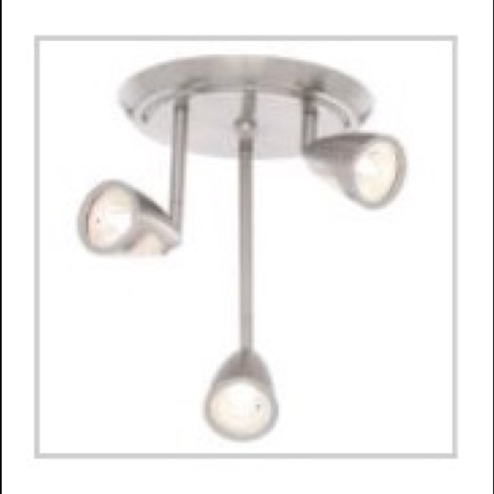 3 Staggered Brushed Steel Ceiling Lighting Fixture
